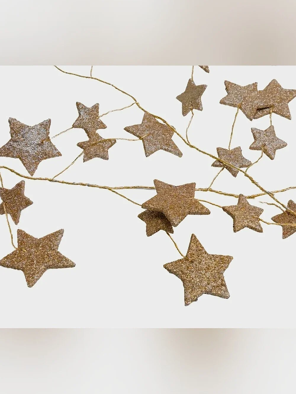 New Glitter gold Star Garland 6' by My Texas House, patriotic 4th of July